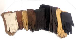 lot 34 image: 10 Pair of Ladies Leather Gloves. Most never worn
