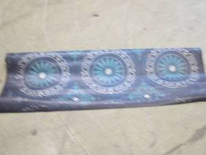 lot 56 image: medallion blue 5x7 vinyl area rug...