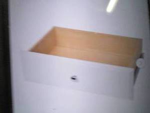 lot 63 image: 8 inch h x 24 inch white wood drawe...
