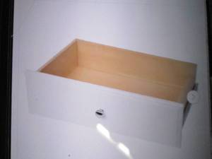 lot 64 image: 8 inch x 24 inch white wood drawer...