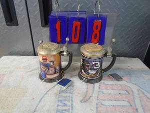 lot 108 image: Qty of 2 Dale Earnhardt tankards.  As shown.