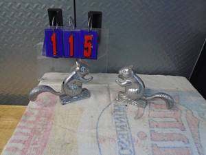 lot 115 image: Qty of 2 aluminum squirrel nut crackers. As shown.