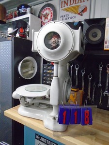 Vintage porcelain toledo meat scale. Bring help. Very Heavy. As shown .