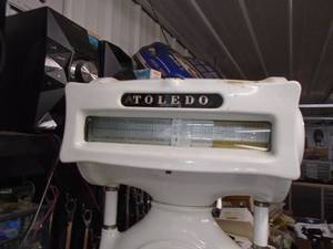 Vintage porcelain toledo meat scale. Bring help. Very Heavy. As shown .