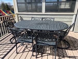 lot 4 image: Amalfi Cast Aluminum Patio Dining Set with 6 Chairs