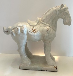 lot 47 image: Vintage Crackle Glazed Ceramic Horse Figurine
