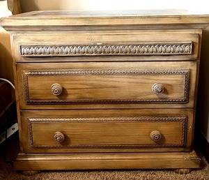 lot 103 image: Collezione Europa Wooden Nightstand with Marble Inlay
