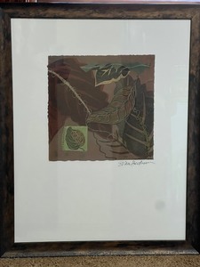 lot 105 image: Framed Artwork SIGNED by S. Van Beckum - Nature-Inspired Print