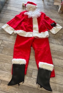 lot 201 image: Complete Santa Claus Costume with Hat, Beard, Glasses and Boot Covers