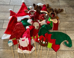 lot 204 image: Collection of Christmas Hats and Accessories