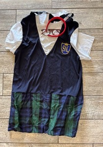 lot 211 image: SNL School Girl Halloween Costume with Headband and Glasses