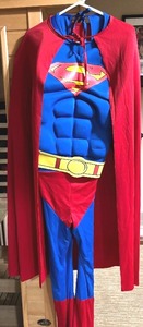 lot 214 image: Superman Halloween Costume with Muscle Chest and Cape
