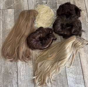 lot 217 image: Collection of Halloween Synthetic Wigs in Various Shades