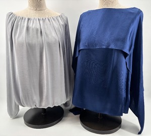 lot 345 image: Set of 2 Womens Blouses - Gray Bailey44 and Blue Halston