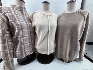 lot 350 image: Set of 3 Womens Sweaters in Neutral Tones, Size S