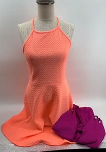 lot 351 image: Mossimo Coral Halter Dress & Becca Virtue One-Piece Swimsuit Set