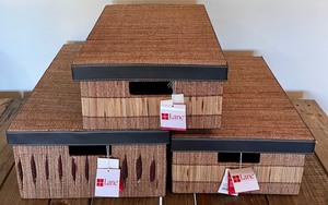 lot 125 image: Set of 3 Lane Furniture Storage Baskets with Lids