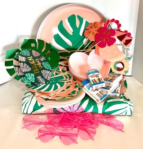 lot 144 image: Tropical Summer Party Set including Serving Tray, Sunglasses, Bowls, and Chalk
