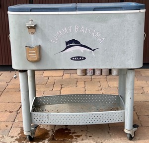 lot 152 image: Tommy Bahama Rolling Cooler with Built-in Bottle Opener