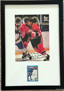 lot 166 image: Framed Bob Stewart Autographed NHL Magazine Cover with Hockey Card