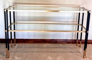 lot 305 image: Keller by Pottery Barn Glass Console Table with Gold Details