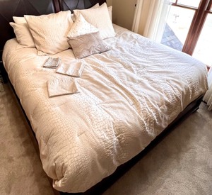 lot 312 image: King Size Bedding Set including Hotel Collection, INC, Lands End Home with Decorative Pillows