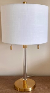 lot 327 image: Modern Gold Table Lamp with White Shade