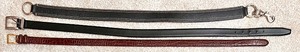 lot 334 image: Set of 3 Leather Belts - CK Black Belt, Made in Italy Black Handle, Brown Crocodile Belt