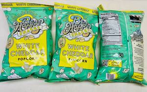 lot 354 image: 3x 5oz Bags Be Happy Popcorn-White Cheddar
