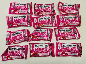 lot 213 image: 12x 3.5oz Wiley Wallaby Minis-Watermelon Licorice