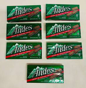 lot 77 image: 7x 28pcs Andes Crme De Menthe Thins