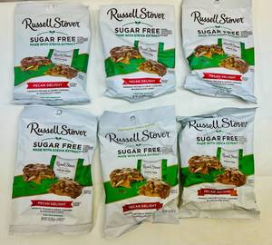 lot 81 image: SSS. 6x 3oz bags Sugar Free Pecan Delights -Russel Stover