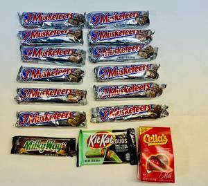 lot 86 image: SSS. Milkway, KitKat Duos-Mint, Cells & 12x 3Musketeers