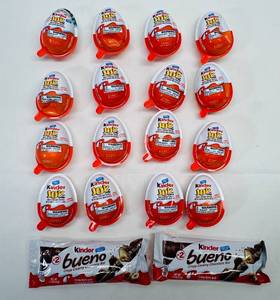 lot 95 image: SSS. 16x Kinder Joy Eggs & 2x Kinder Bueno