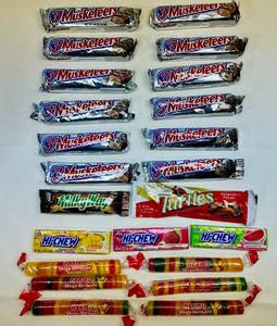 lot 120 image: SSS. 3Musketeers, Milkyway, Turtles, HiChews Haribo Mega Roulette