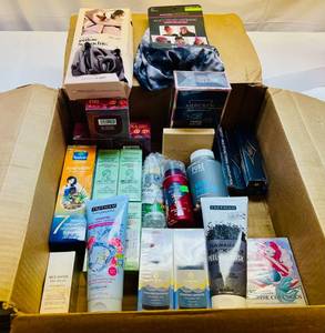 lot 129 image: MM. Box Filled with Facial & Hair Care Items