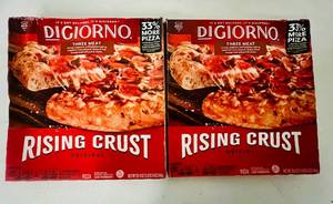 lot 16 image: L. 2x 29.8oz DiGiorno Three Meat Rising Crust Pizzas