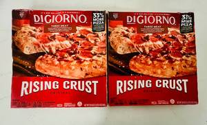 lot 17 image: L. 2x 29.8oz DiGiorno Three Meat Rising Crust Pizzas