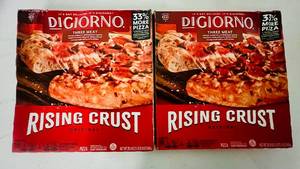 L. 2x 29.8oz DiGiorno Three Meat Rising Crust Pizzas