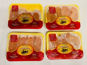 lot 30 image: H. 4pkgs(Approx 6lbs) Boneless Skinless Chicken Breast-Gerber Amish Farms