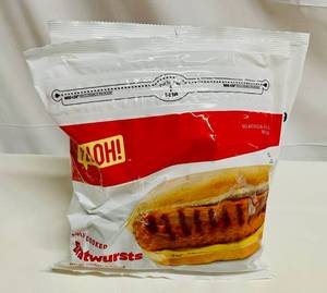 lot 44 image: G.  2x 1lb 3oz Fully Cooked Bratwursts