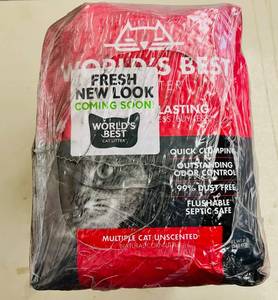 lot 440 image: 3x 8lb bags World Best Cat Litter