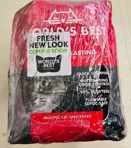 lot 442 image: 3x 8lb bags World Best Cat Litter