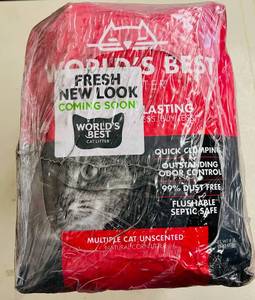 lot 445 image: 3x 8lb bags World Best Cat Litter
