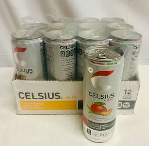 lot 382 image: 12x Celsius Green TeaPeach-Non Carbonated