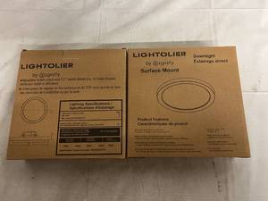 lot 17 image: 2 Lightolier Surface Mount Lights