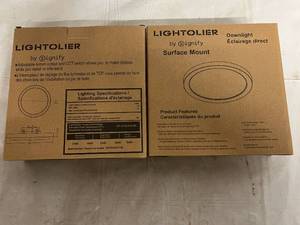 lot 18 image: 2 Lightolier Surface Mount Lights