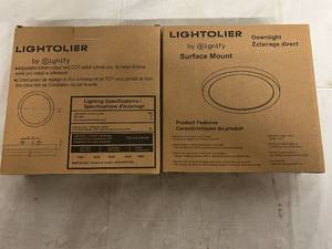 lot 19 image: 2 Lightolier Surface Mount Lights