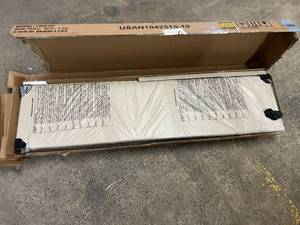 lot 62 image: Full Sized Tan Bed Frame and Head Board
