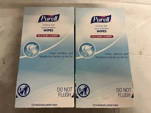 lot 80 image: 2 x 120ct Packs of Purell Wipes
